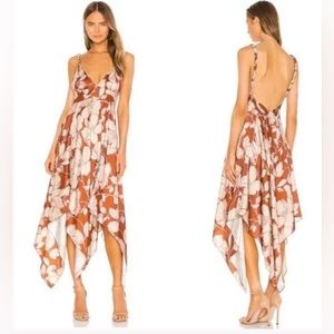ALEXIS GAIANA SILK SCARF MIDI DRESS - Size Small